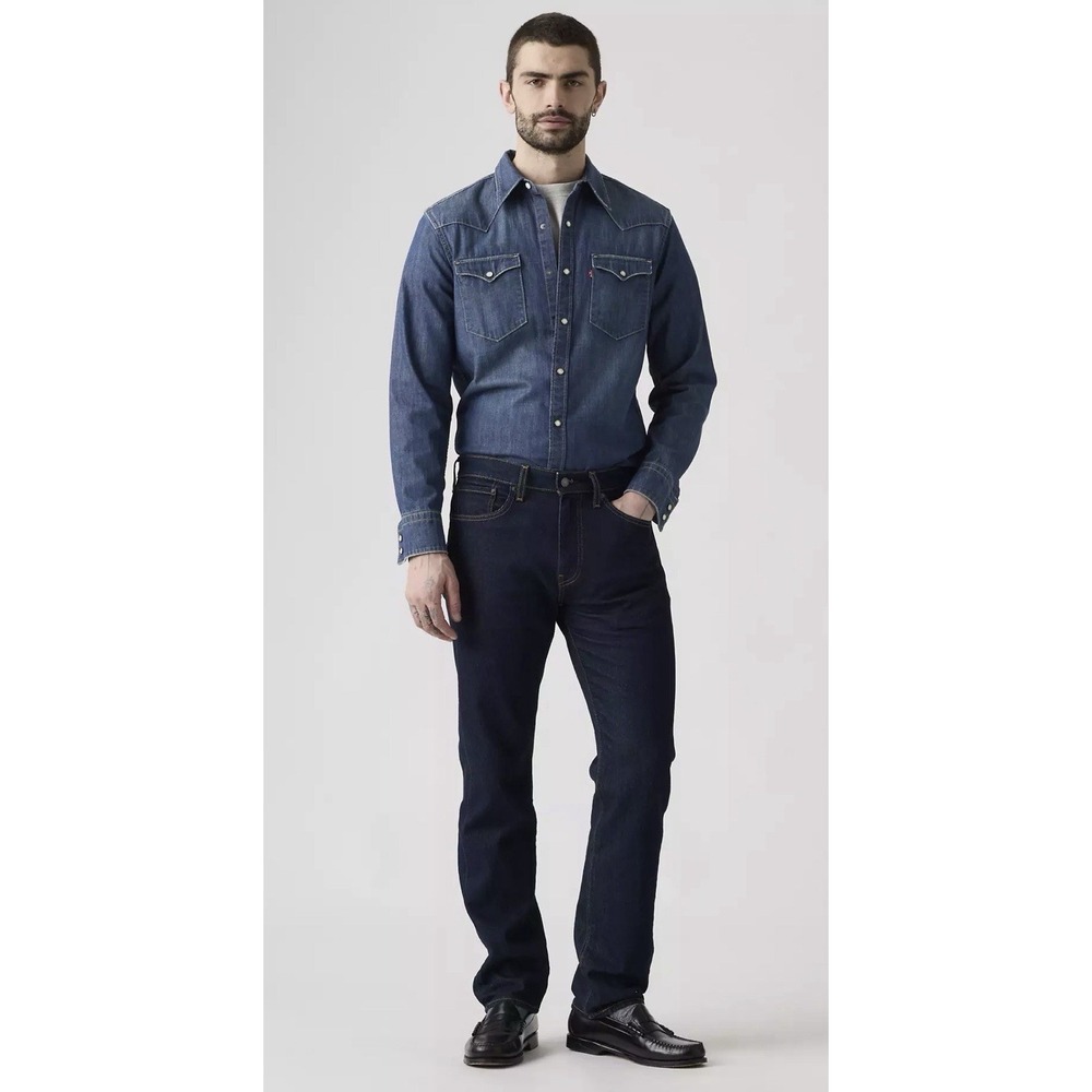Levi's 505 Regular Jeans Men's 38x30 Dark Wash Stretch Straight Leg NWT Levis
